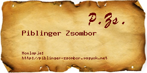 Piblinger Zsombor névjegykártya